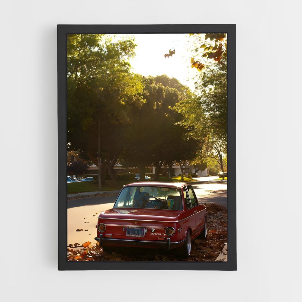 Poster voiture route sinueuse au coucher de soleil – affiche BMW (vue 2)